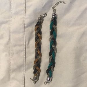 Two braided bracelets